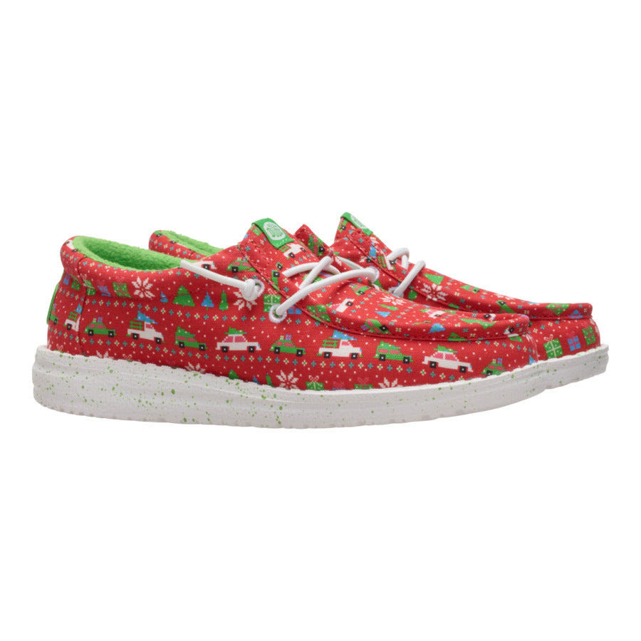 Wally Youth Holiday Sweater - Red/Green