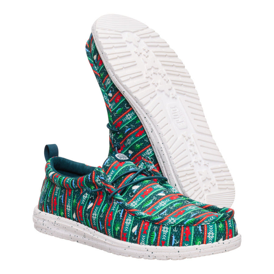 Wally Fishmas Sweater - Pine Green/Multi