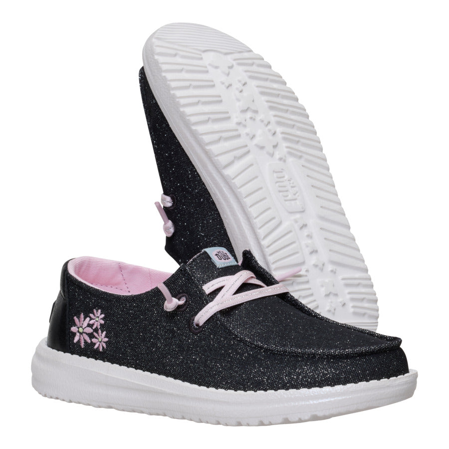 Wendy Youth Shimmer Flower - Charcoal