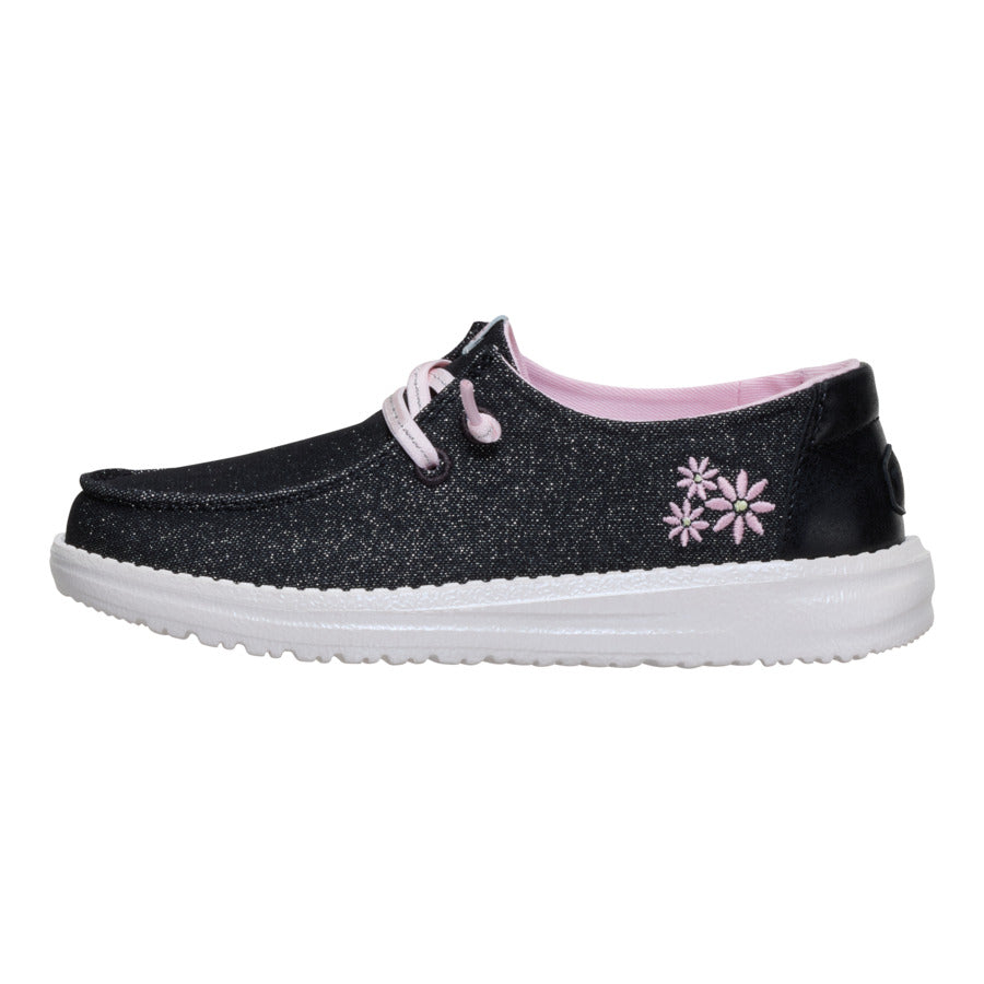 Wendy Youth Shimmer Flower - Charcoal