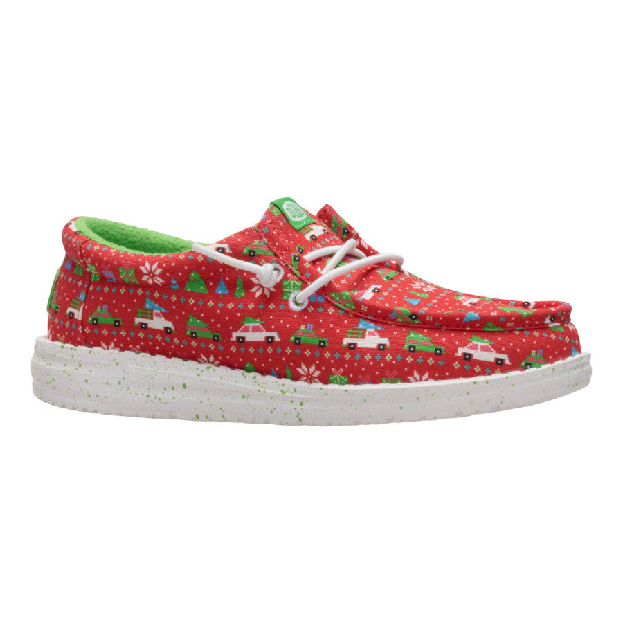 Wally Youth Holiday Sweater - Red/Green