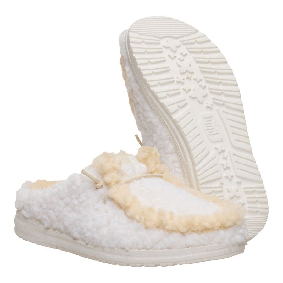 Wendy Slipper - Egret/Wood Ash